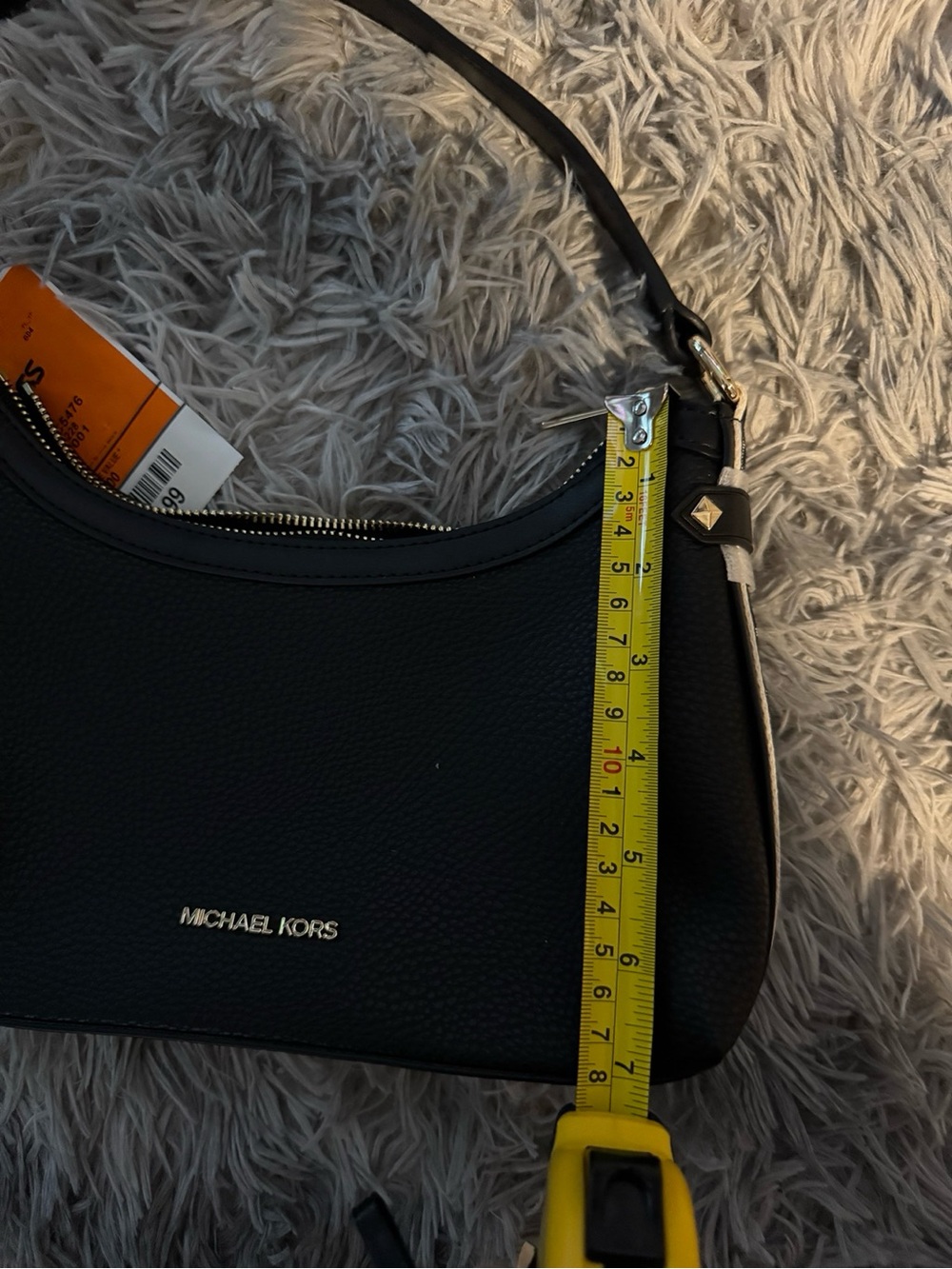 NWT Michael Kors Black Pebbled Shoulder Hobo Bag with Gold Hardware - Picture 4 of 6